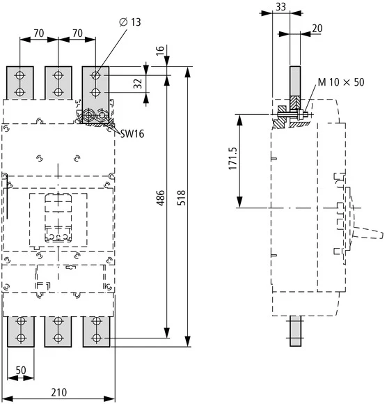 Eaton 284473 Aansluitvlag/Fasespreider