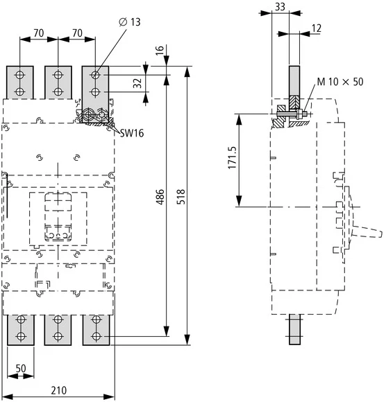 Eaton 284471 Aansluitvlag/Fasespreider