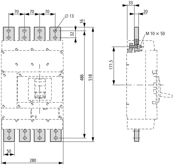 Eaton 284474 Aansluitvlag/Fasespreider