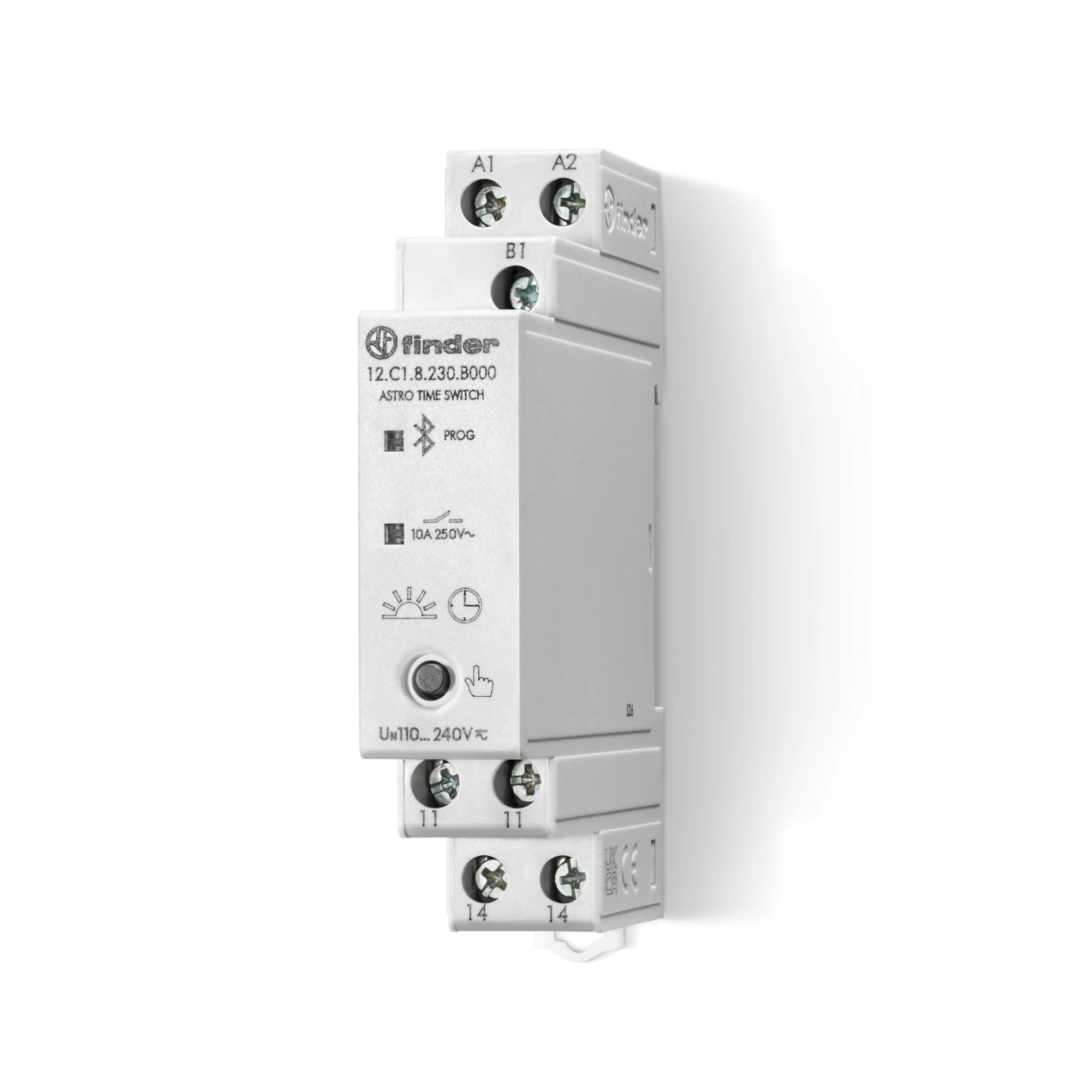 Finder 12.C1.8.230.B000 Digital time switch for distribution board