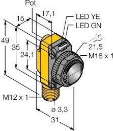 Banner 3066454 Retroreflective photoelectric sensor