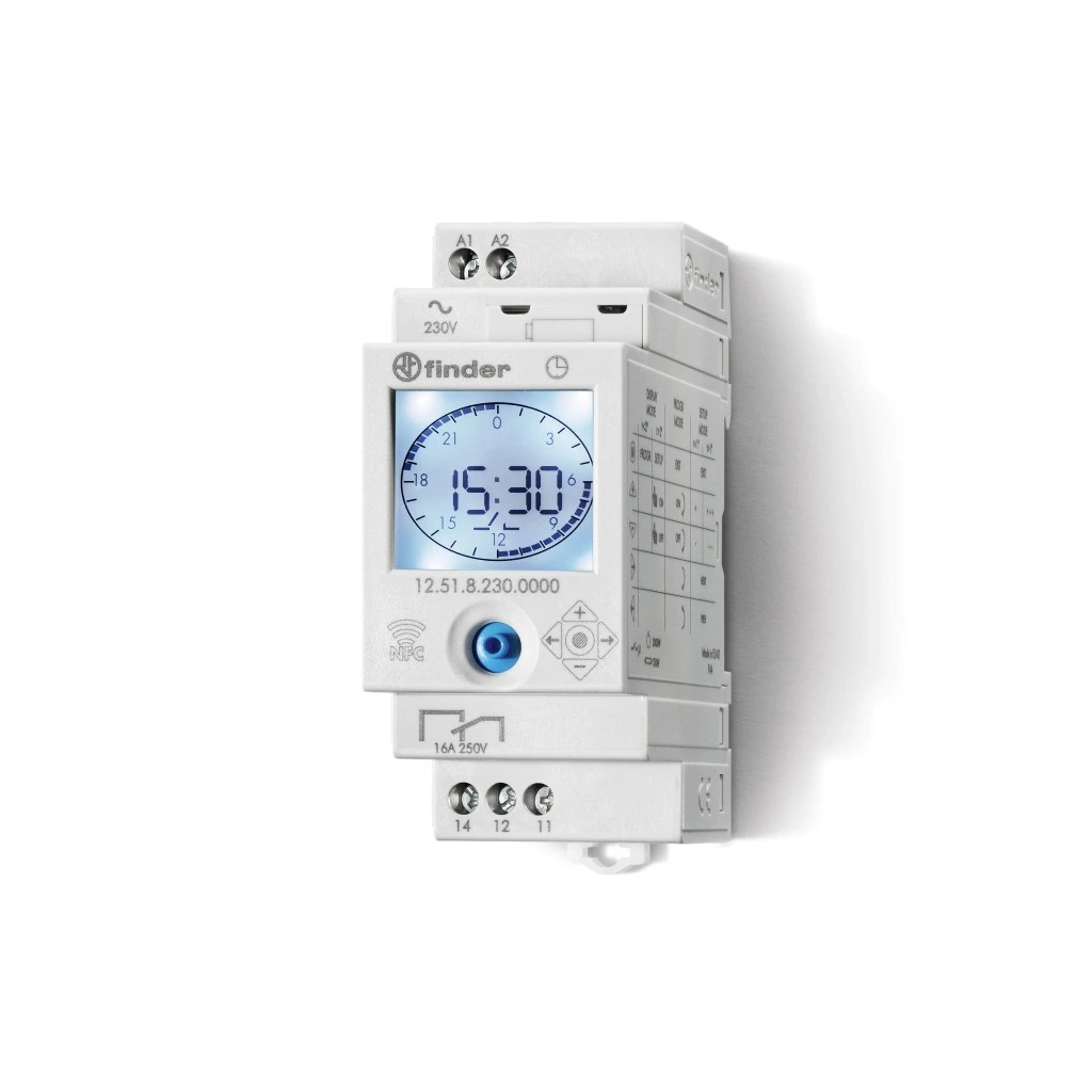 Finder 12.51.8.230.0000 Digital time switch for distribution board